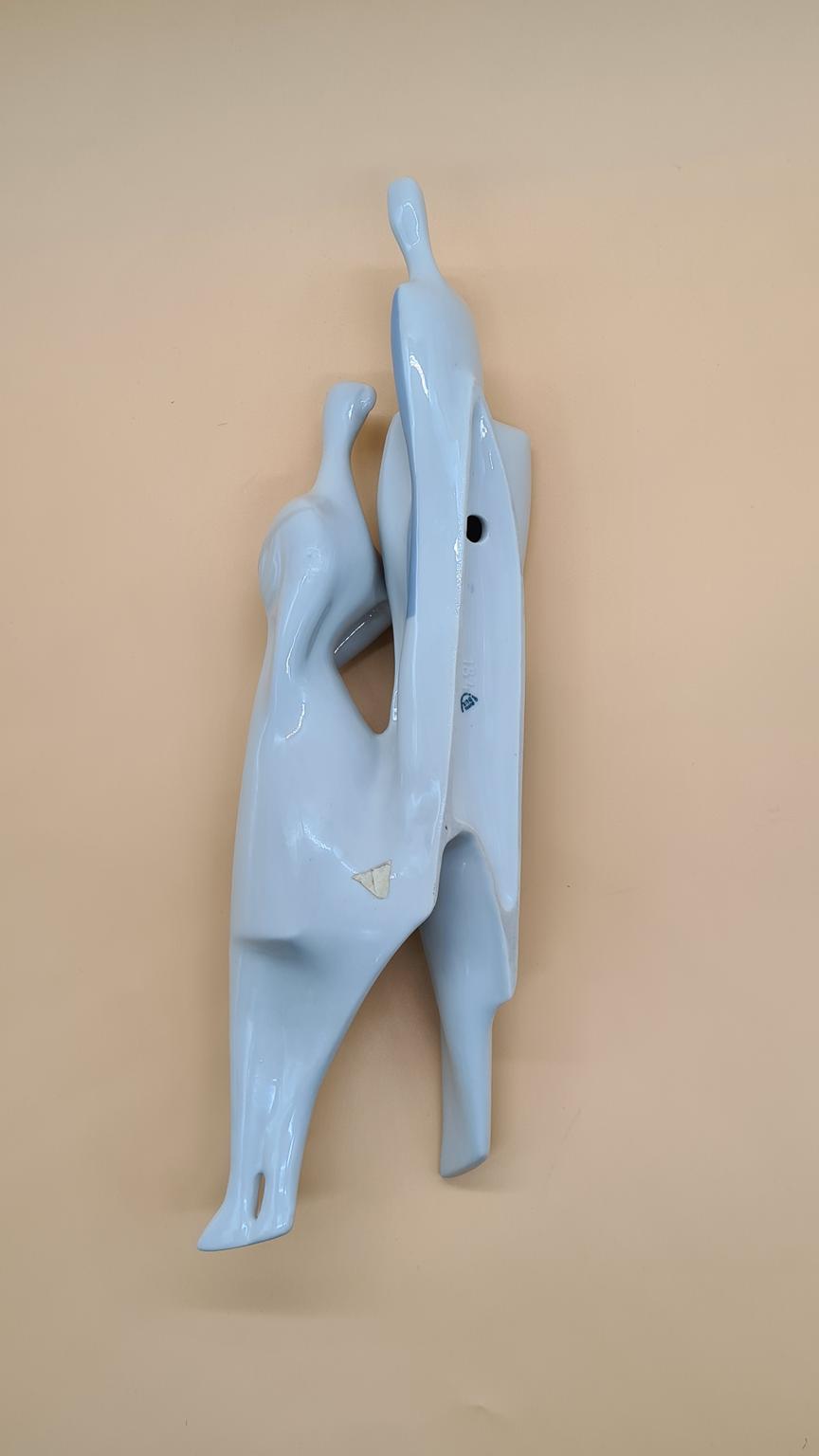 Figurine, Brussels style, blue porcelain, Royal Dux Bohemia