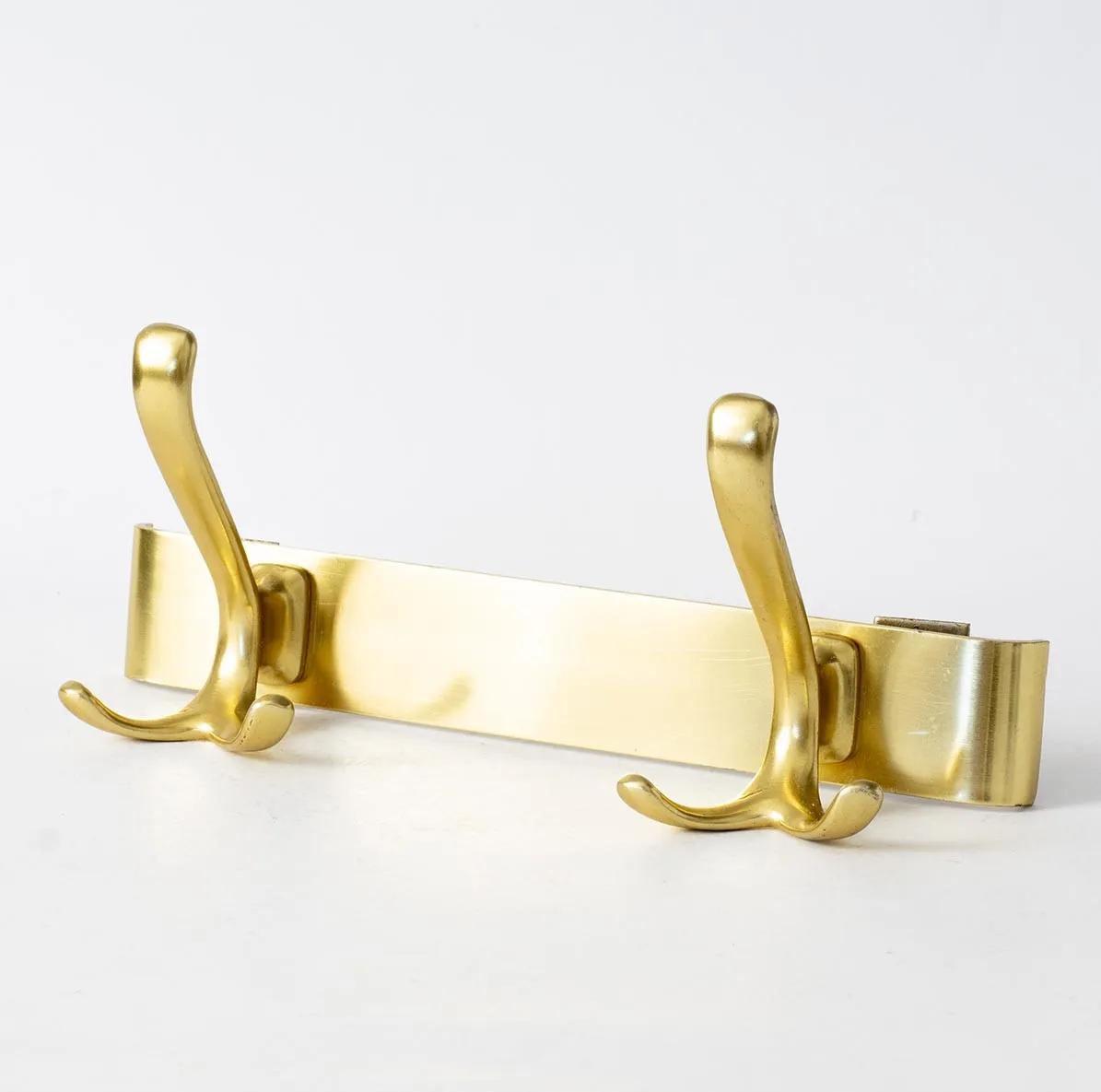 Wall-mounted coat rack, gold aluminum, Western Europe, 1960s - Wall ...