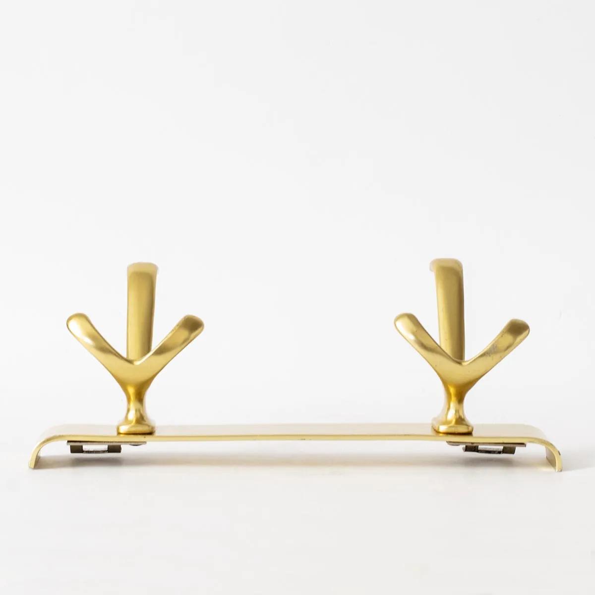 Wall-mounted coat rack, gold aluminum, Western Europe, 1960s - Wall ...