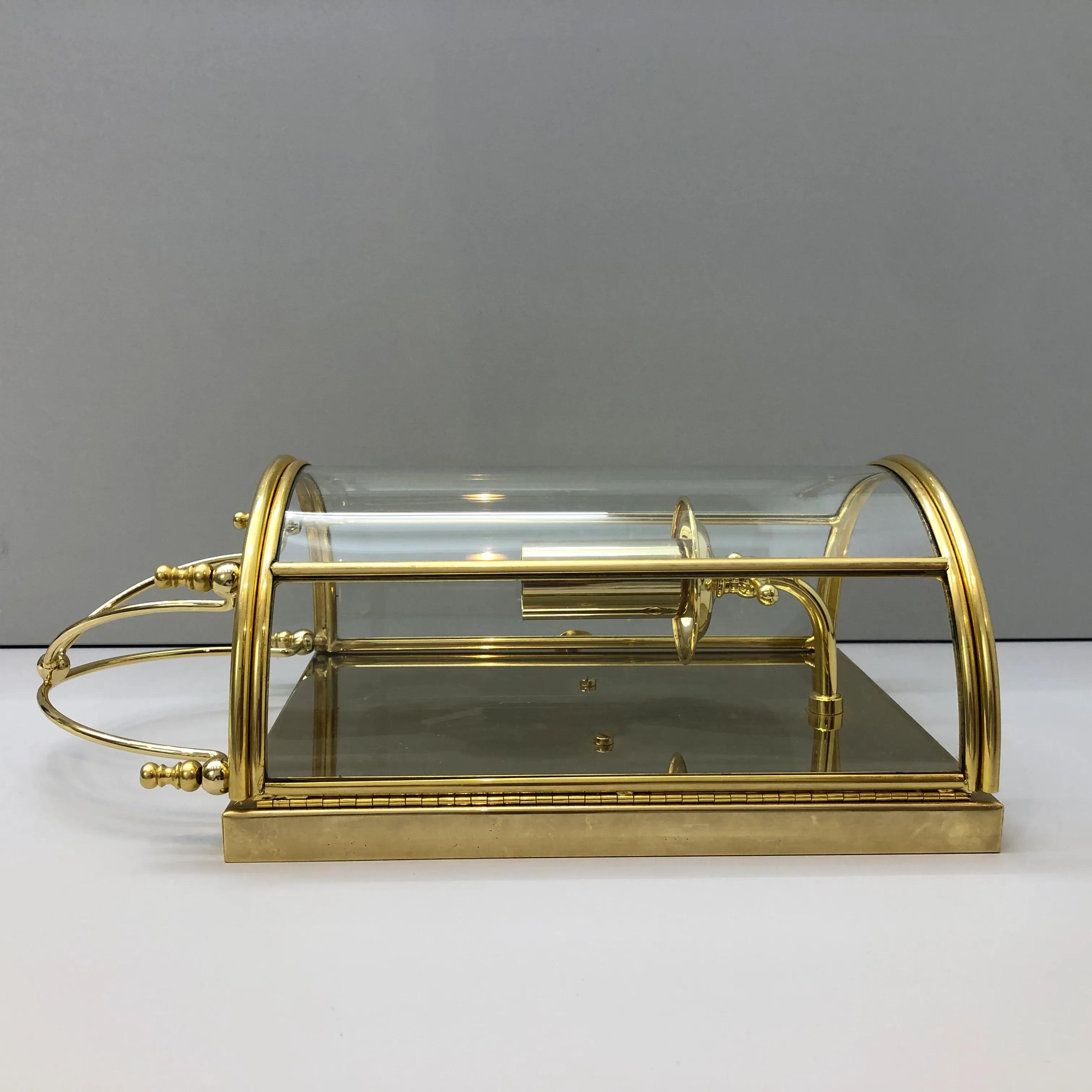 Wall sconce Art déco, golden, brass glass, IL Fanale, Italy, 1990s ...