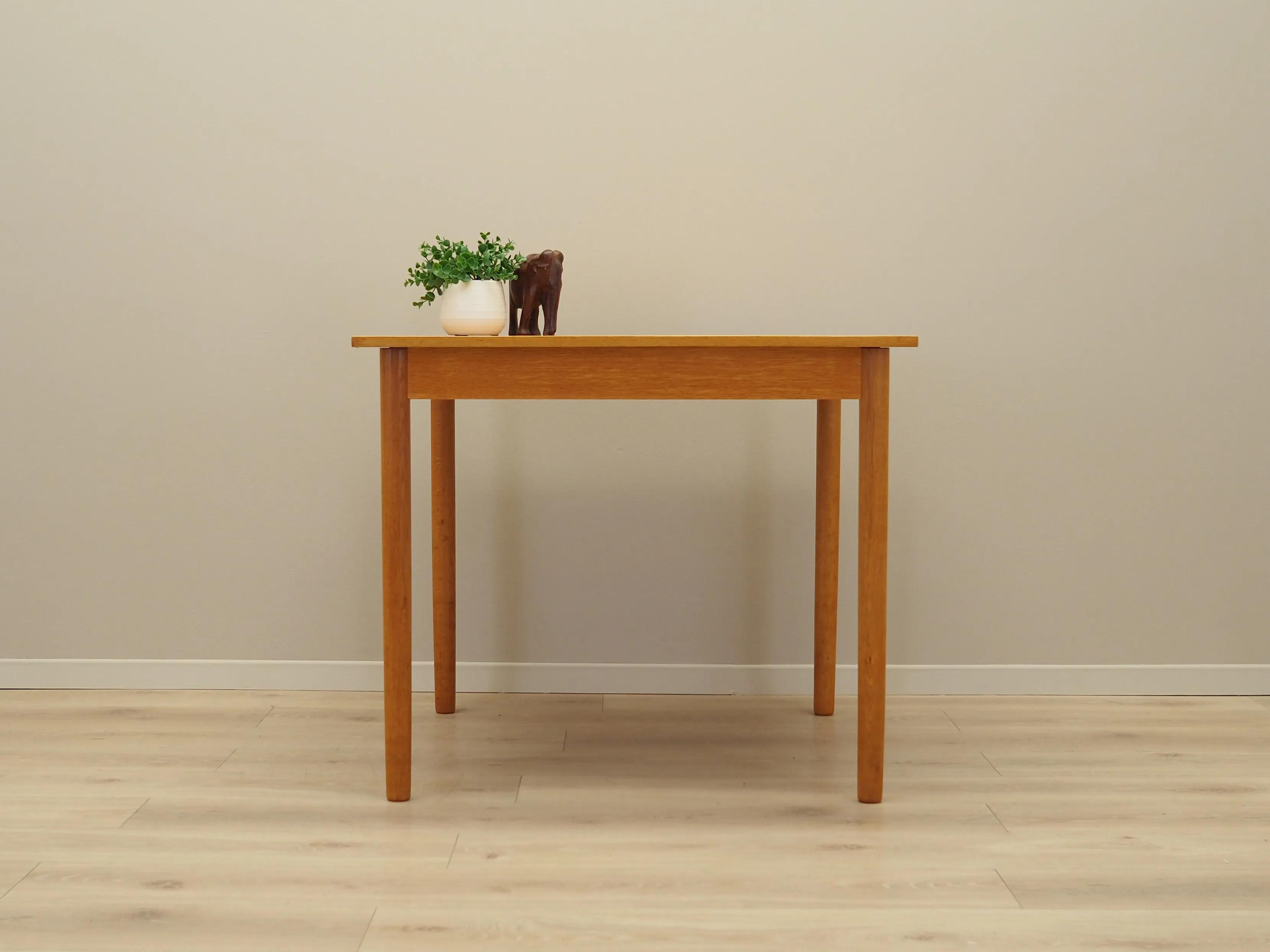 Yellow Square Table Table, yellow ash, Denmark, 1960s - Square & Rectangular Tables