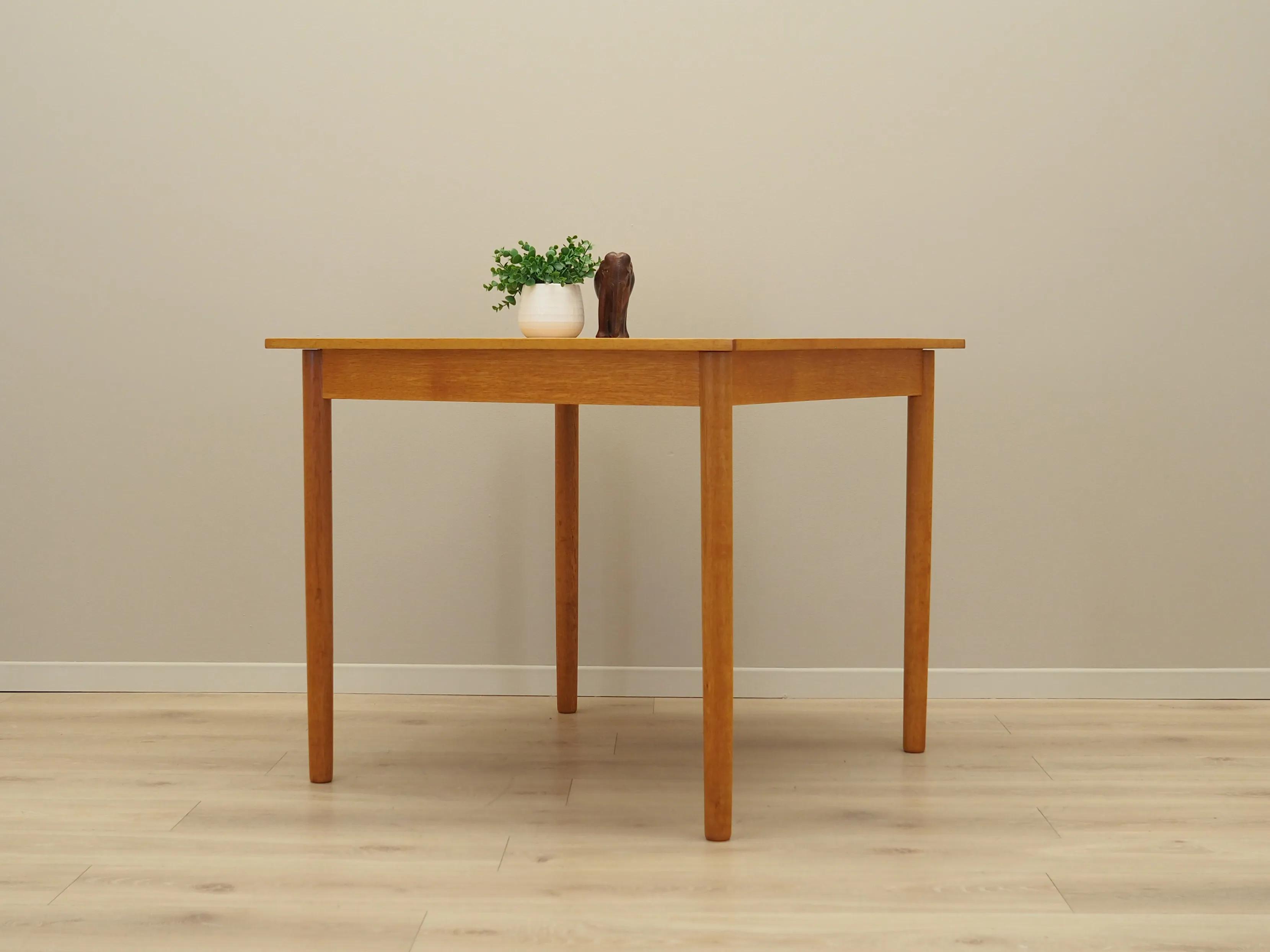 Yellow Square Table Table, yellow ash, Denmark, 1960s - Square & Rectangular Tables