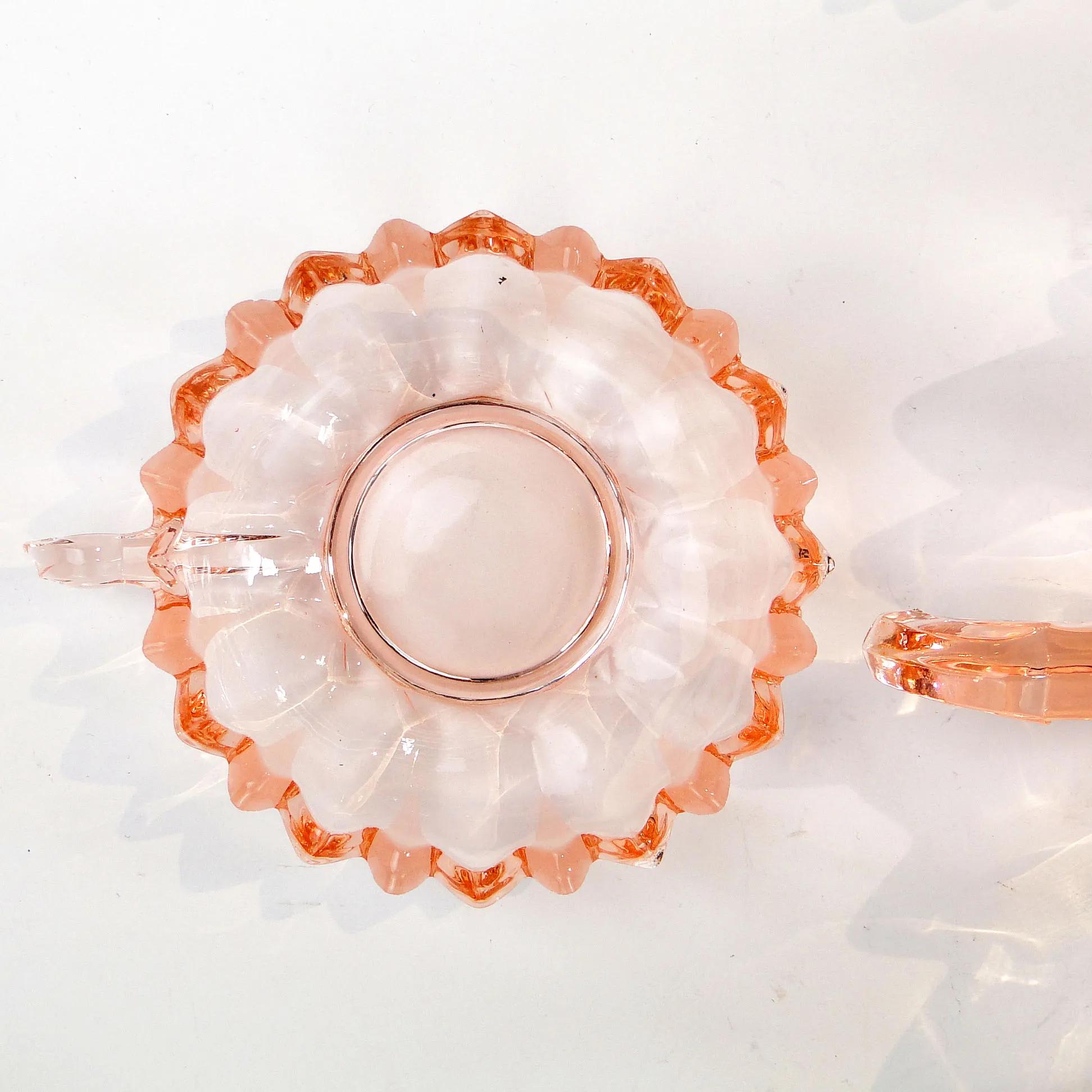 Jam Ramicans Jam Set Sonja, Art Deco, pink glass, Germany, 1930s - Bowls & Ramekins