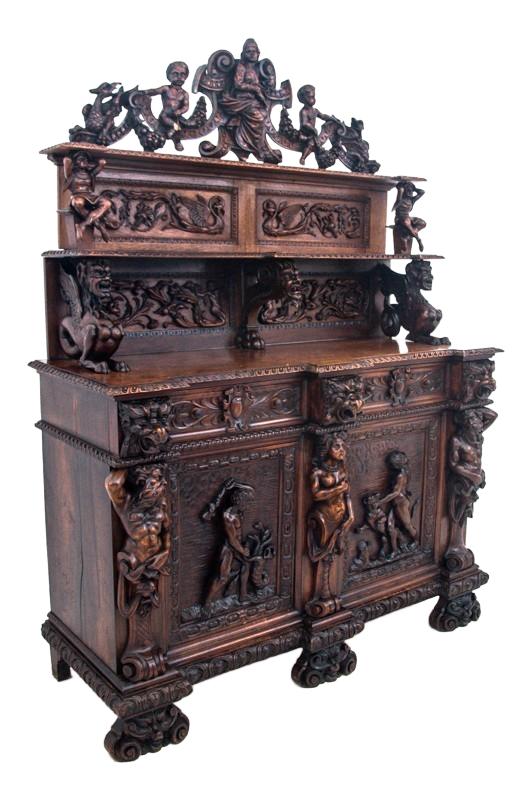Kredens renesansowy, orzech, Francja, ok. 1790 - Szafki - yestersen